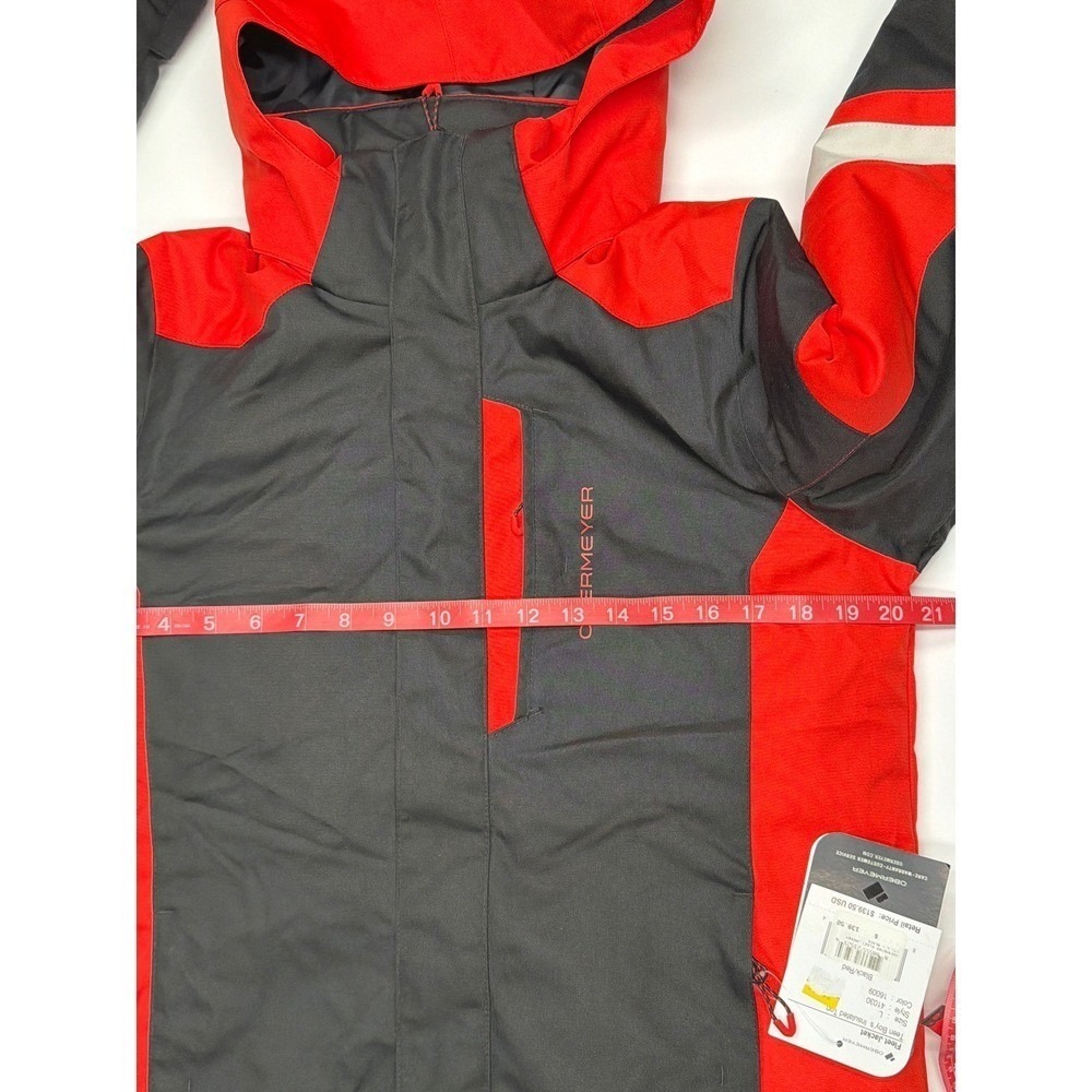 Obermeyer Boys Insulated Fleet Ski‎ Snowboard Jacket Black Red Size L 10000mm - Picture 10 of 11